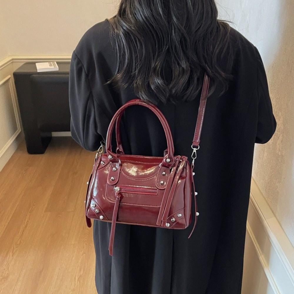 Top Handle Patent Bag - Sac à bandoulière vintage en cuir