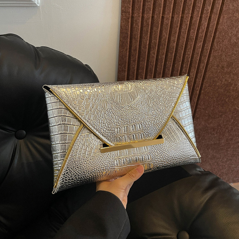 Luxury Bags Vip - Pochette enveloppe motif crocodile pour femme,