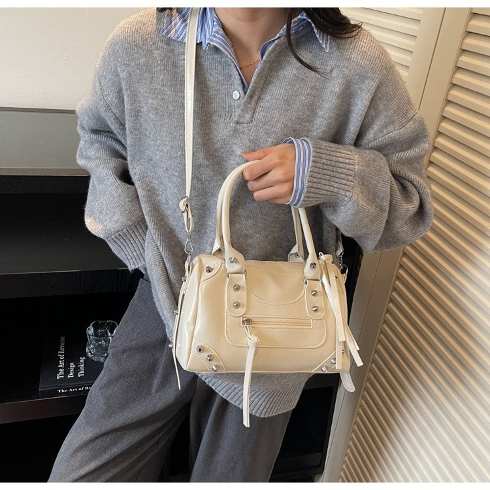 Sac à main vintage en cuir ver - Top Handle Patent Bag avis et prix