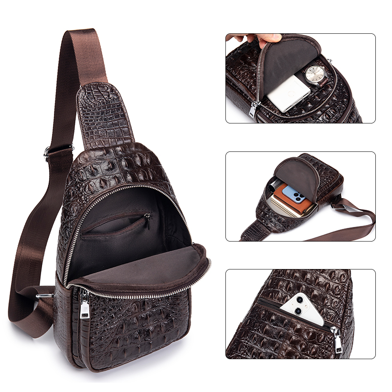 Sac de poitrine vintage en cui - Luxury Bags Sling avis et prix